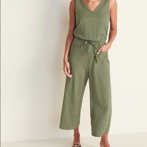 Old Navy Olive Green Wide Leg Jumpsuit